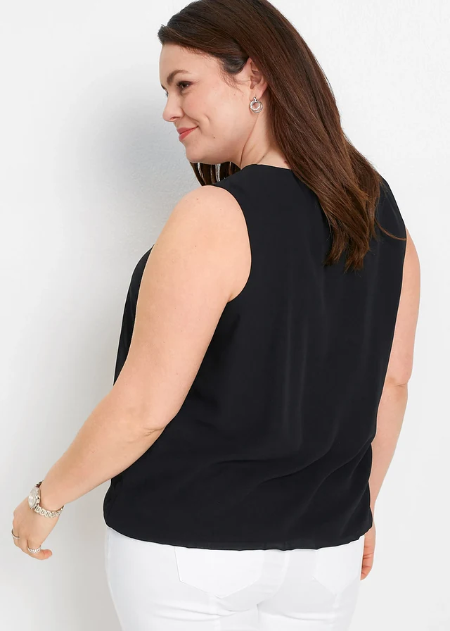 Blousetop, Kleur: zwart