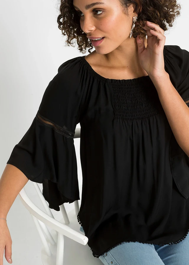 Blouse ample 100% viscose • noir • product-page.page-title-suffix