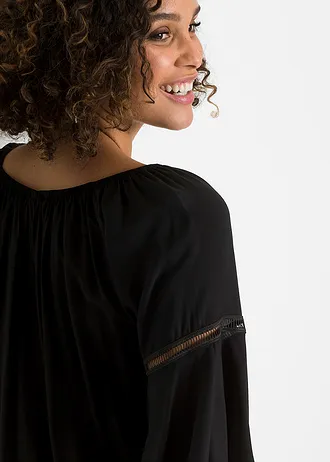 Halenka bez zapínání, z čisté viskózy • černá • bonprix obchod