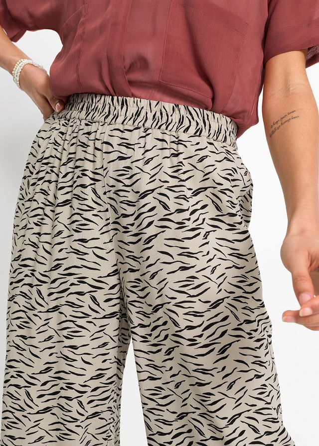 Broek met wijde pijpen • zebraprint sand - zwart • product-page.page-title-suffix