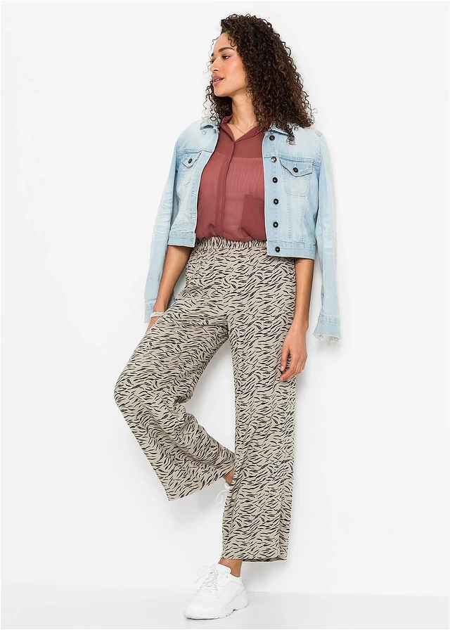Broek met wijde pijpen • zebraprint sand - zwart • product-page.page-title-suffix