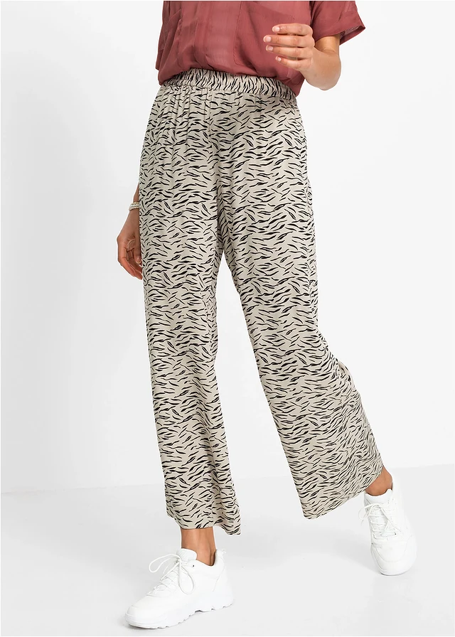 Broek met wijde pijpen • zebraprint sand - zwart • product-page.page-title-suffix