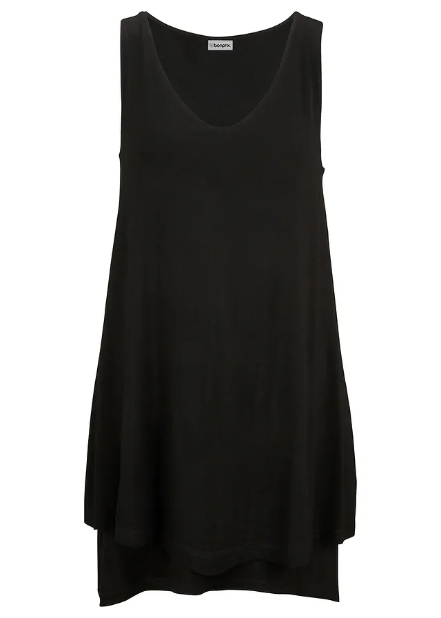 Top lung cu aspect suprapus din amestec cu viscoză