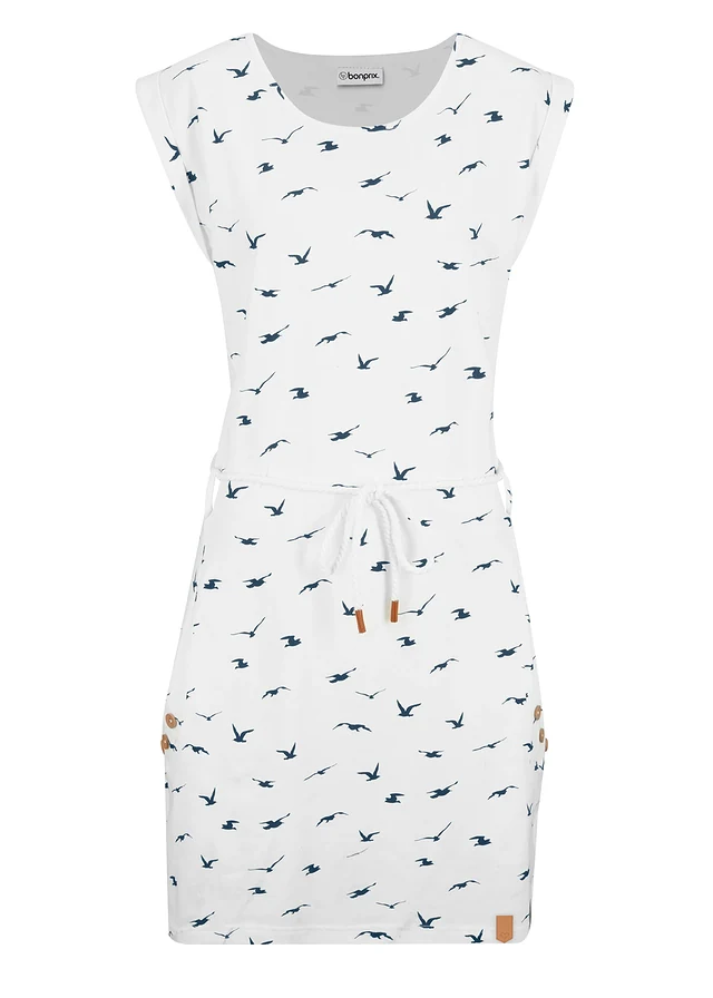 Robe en jersey imprimé à manches papillon