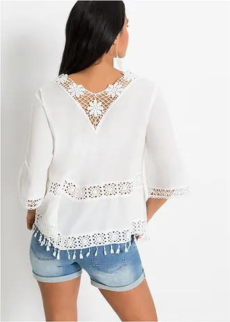 Tunique-blouse 100% coton • écru • Boutique bonprix