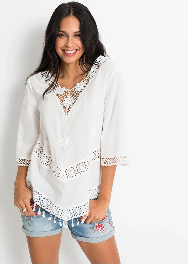Tunique-blouse 100% coton • écru • product-page.page-title-suffix
