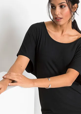 T-shirt en viscose extensible • noir • Boutique bonprix