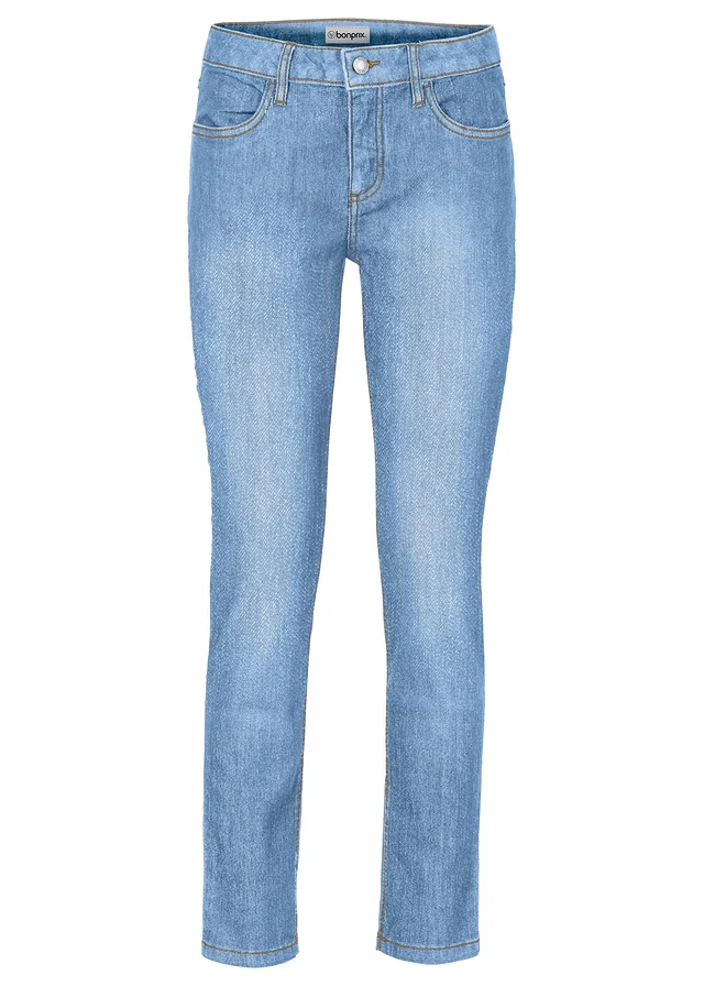 Cropped džíny Slim Fit Mid Waist, barva: světle modrá used