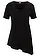 T-shirt long asymétrique en coton et viscose, Couleur: noir