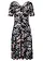 Žerzejové šaty do linie A, po kolena, barva: černá s květy