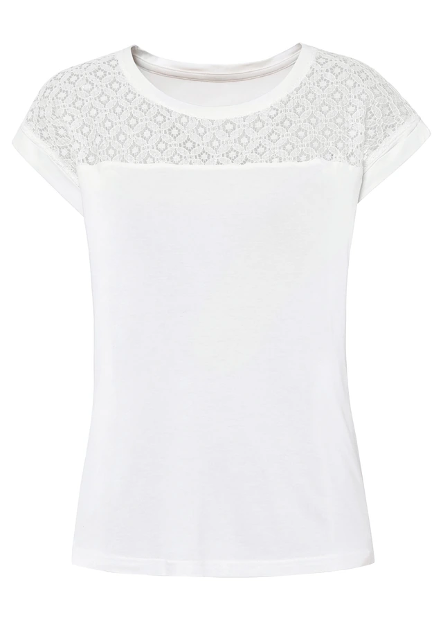 Shirt in een zachte viscosemix • wolwit • bonprix online shop