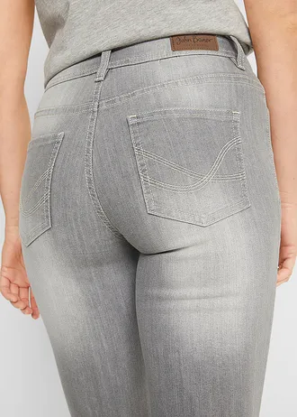 Lot de 2 jeans corsaire • gris clair + noir used • Boutique bonprix