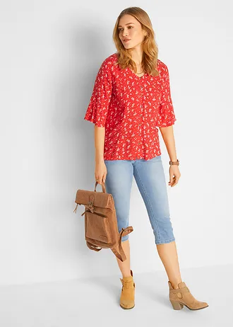 Blugi capri (set/2 buc.) • albastru + bleu uzat • magazin bonprix