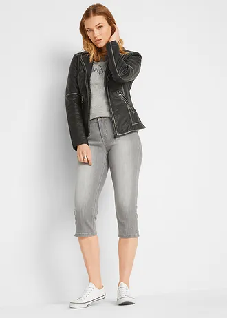 Capri jeans (set van 2) • lichtgrijs+zwart denim used • bonprix online shop