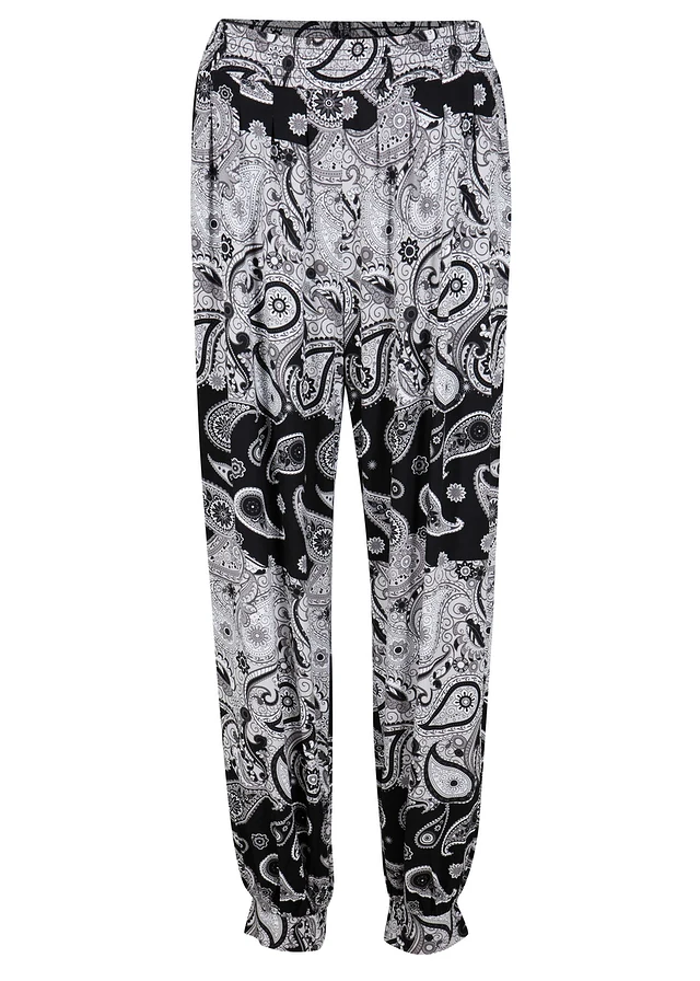 Gedessineerde jersey harembroek van soepele viscose