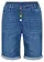 Strečové džínové bermudy s výšivkou a pohodlnou pasovkou, barva: modrý denim