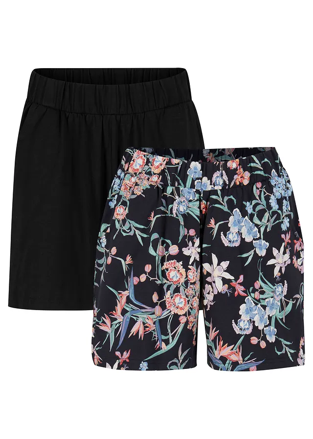 Pantaloni scurţi din jerse elastic cu bumbac (set/ 2 buc.)