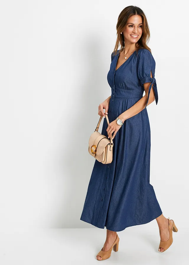 Robe en jean, Couleur: bleu stone
