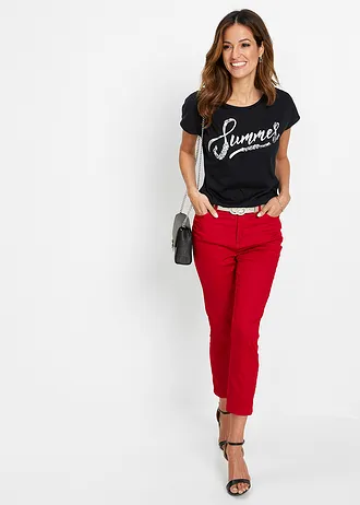 Shirt met pailletten, Kleur: zwart/zilverkleur