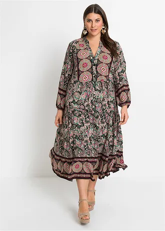 Rochie-tunică din viscoză fluidă, mărime petite, culoare: negru