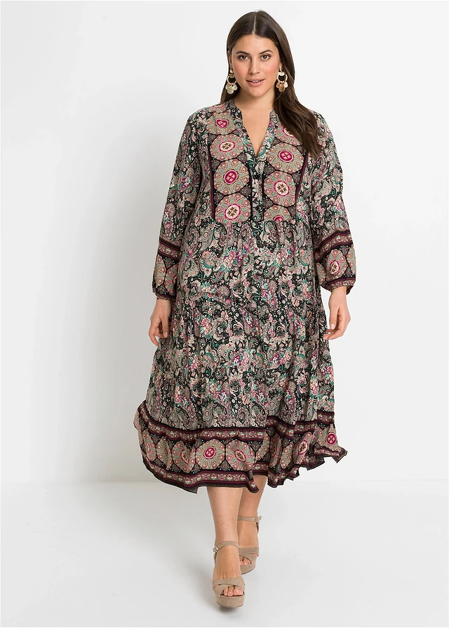Robe-tunique en viscose fluide, petite, Couleur: noir