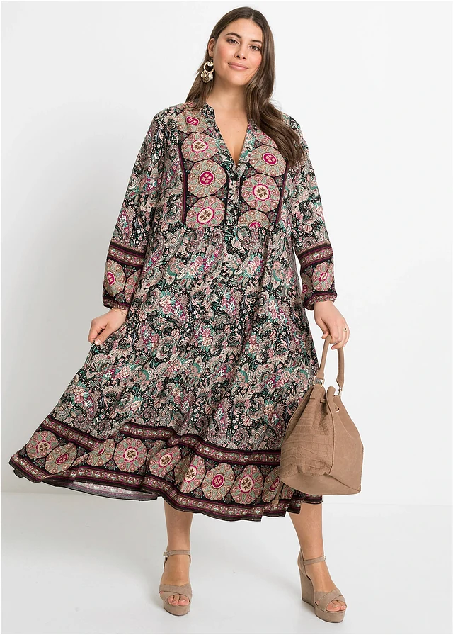 Robe-tunique en viscose fluide, petite, Couleur: noir