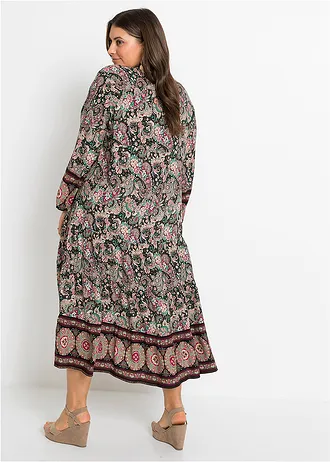 Rochie-tunică din viscoză fluidă, mărime petite, culoare: negru