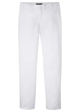 Spodnie chinosy z czystego lnu, regular fit, prosta nogawka