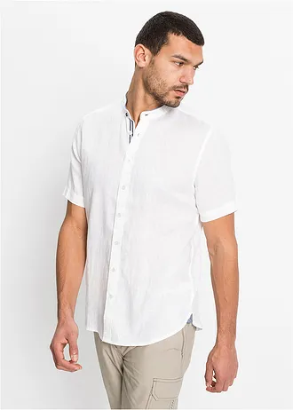 Chemise manches courtes en lin rafraîchissant • blanc • Boutique bonprix