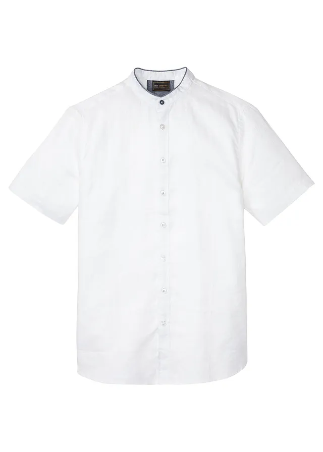 Chemise manches courtes en lin rafraîchissant • blanc • Boutique bonprix