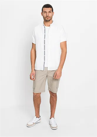 Chemise manches courtes en lin rafraîchissant • blanc • Boutique bonprix