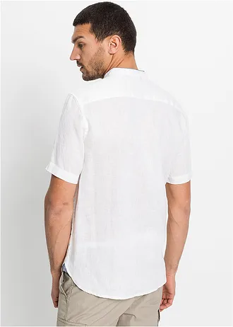 Chemise manches courtes en lin rafraîchissant • blanc • Boutique bonprix