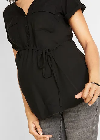 Zwangerschapsblouse/voedingsblouse van viscose • zwart • bonprix online shop