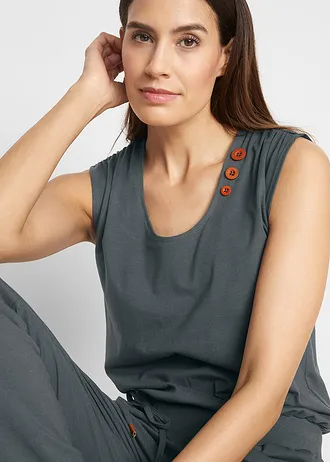 Žerzejový overal z bavlněné směsi • antracitová melír • bonprix obchod