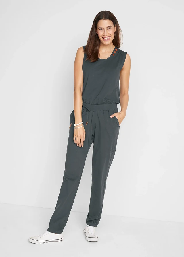 Jersey jumpsuit, Kleur: antraciet mêlee