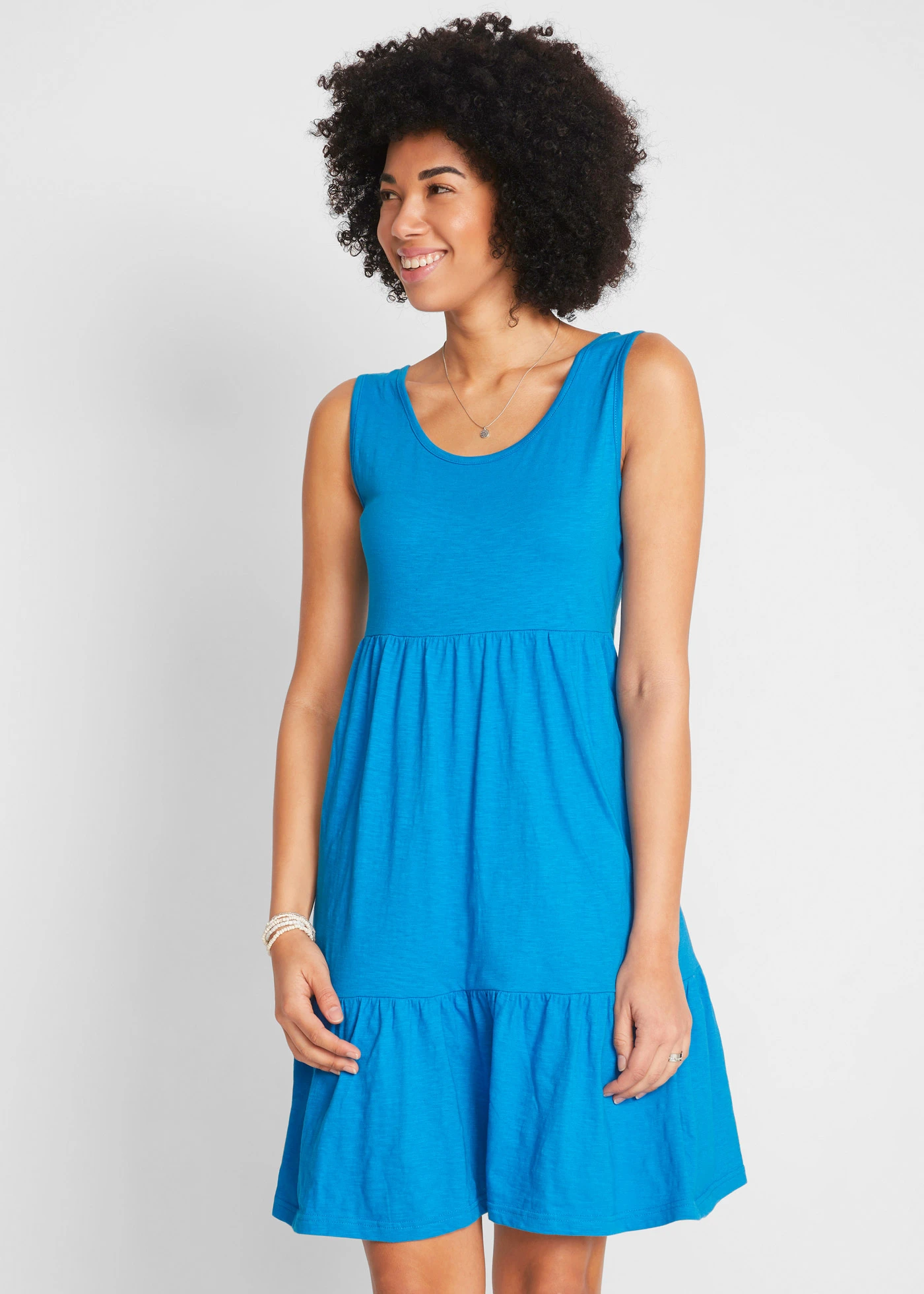 Rochie de jerse din bumbac 100% • albastru marin • magazin bonprix