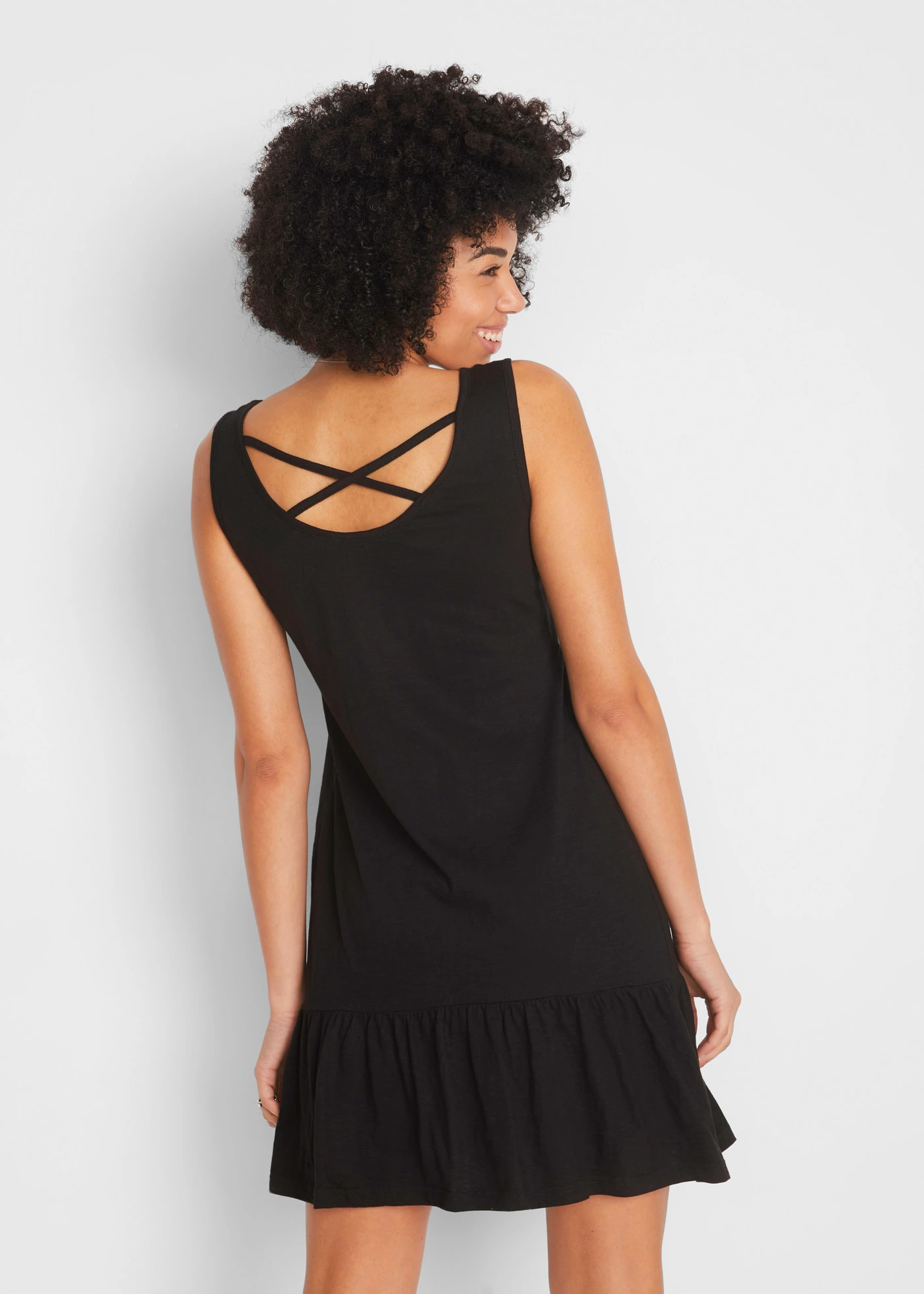 Rochie de jerse din bumbac 100% • negru • magazin bonprix