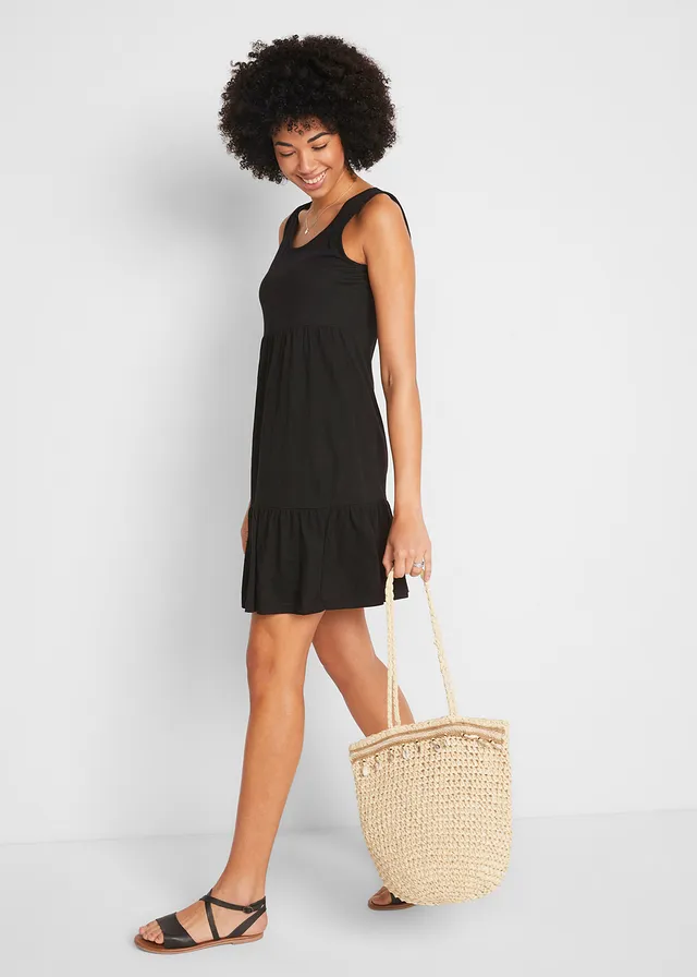 Robe en jersey 100% coton, Couleur: noir