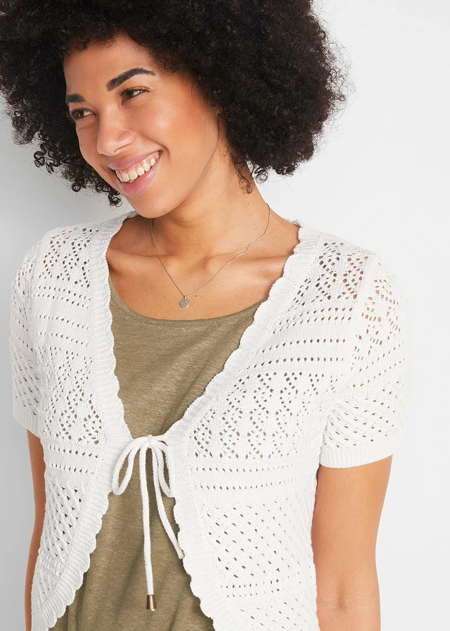Boléro court en crochet • blanc • product-page.page-title-suffix