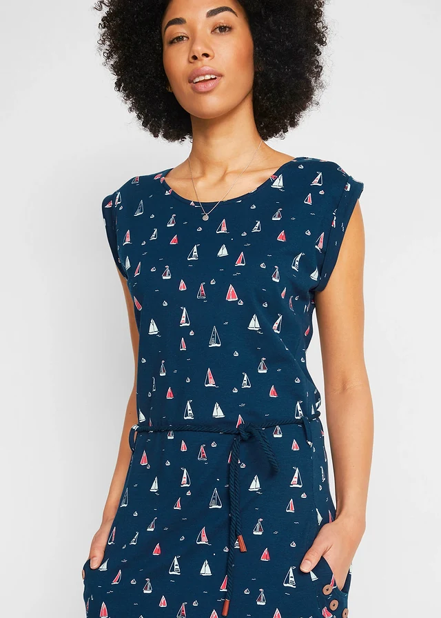 Shirtjurk met vleugelmouwen en print • donkerblauw gedessineerd • product-page.page-title-suffix
