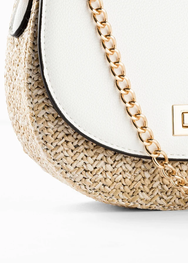 Kabelka Crossbody v slamenom vzhľade • biela/prírodná • obchod bonprix