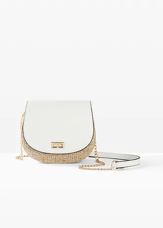 Kabelka Crossbody, farba: biela/prírodná