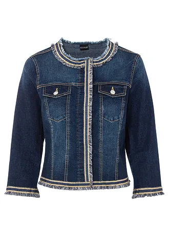 Džínová bunda s třásněmi