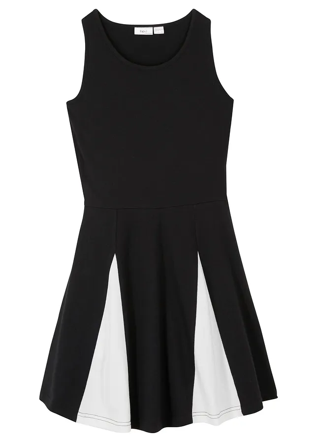 Robe en jersey 100% coton • noir-écru • Boutique bonprix