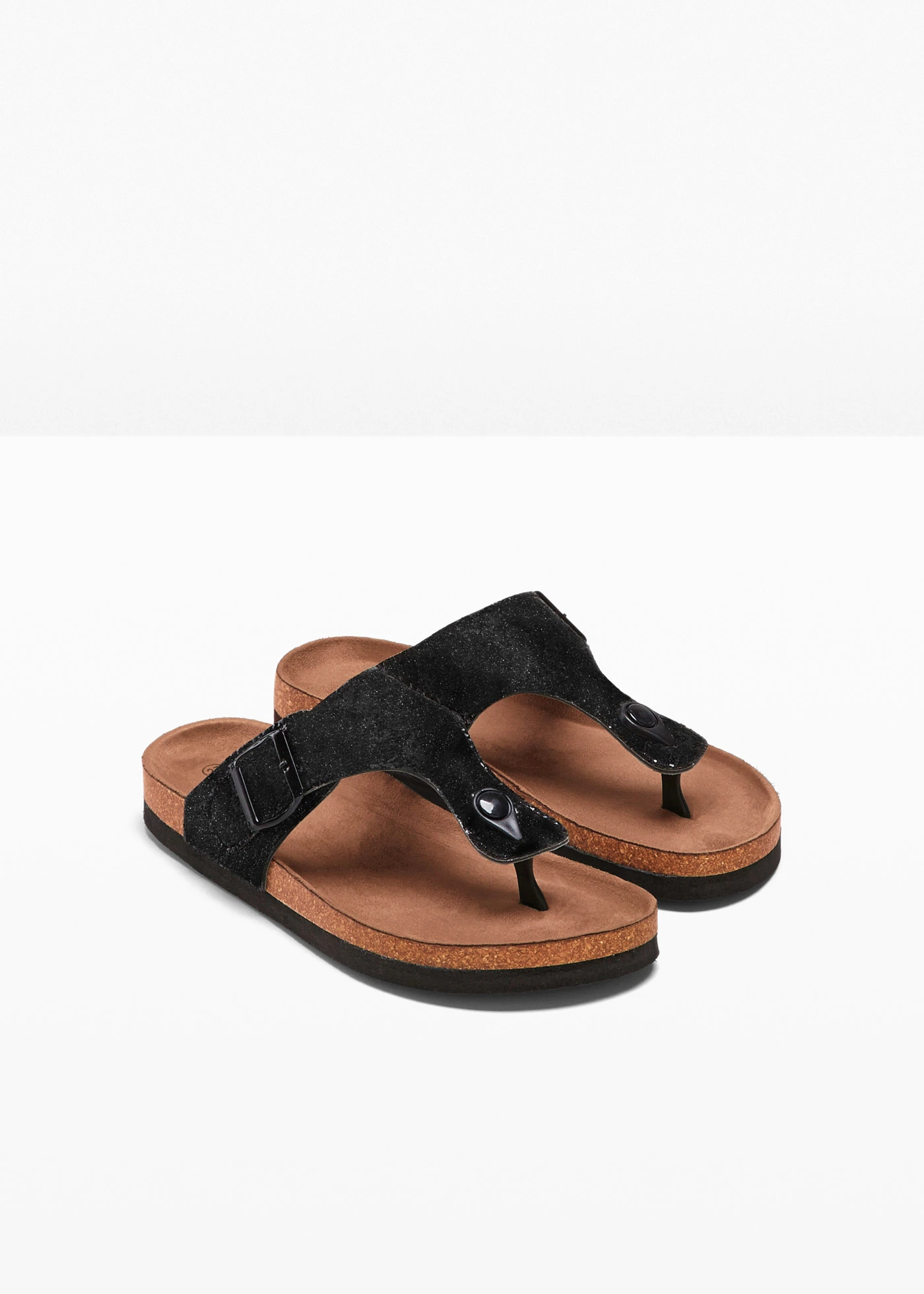 Teenslippers met glitters • zwart • bonprix online shop