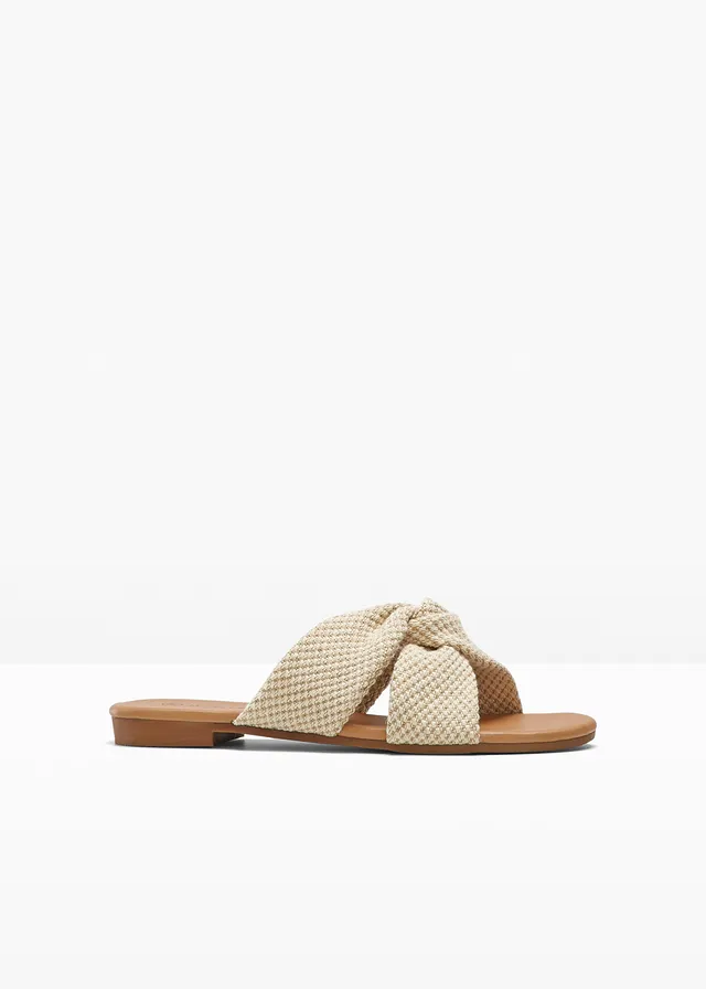 Mules avec nœud, Couleur: beige