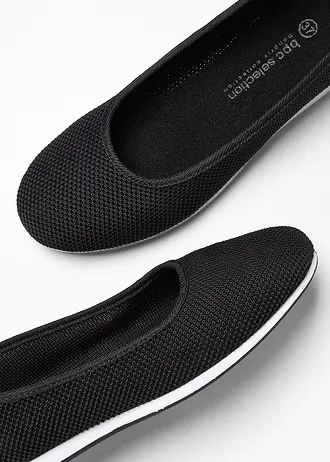Comfort ballerina's met stretch fit • zwart • bonprix online shop