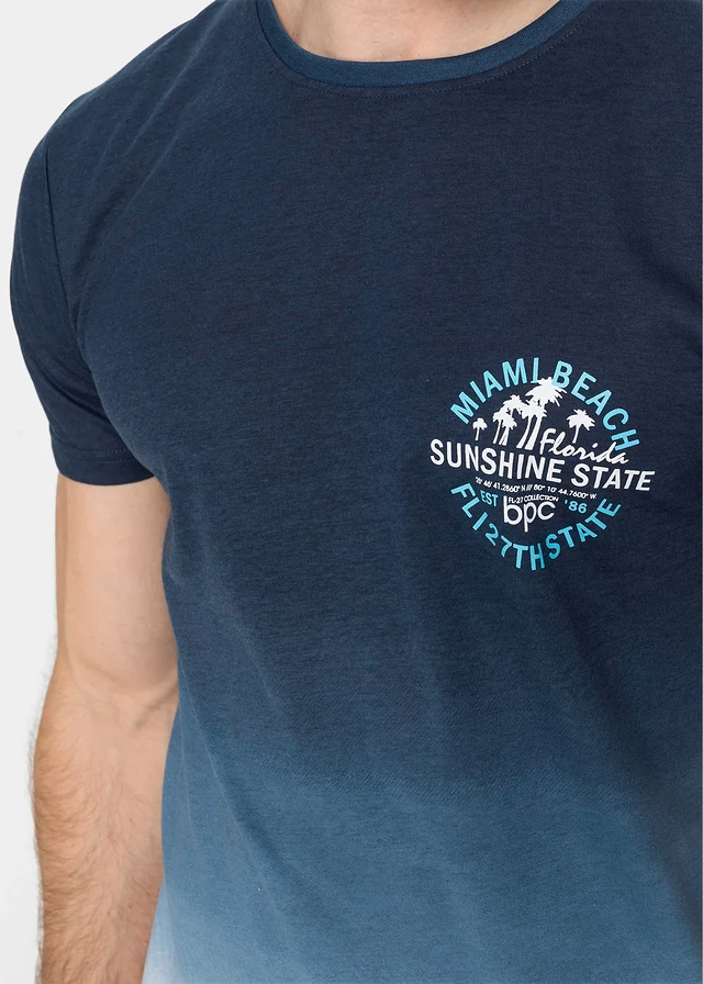 T-shirt van katoen • donkerblauw met print • product-page.page-title-suffix