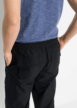 Pantaloni din microfibră 3/4 Regular Fit • negru • magazin bonprix