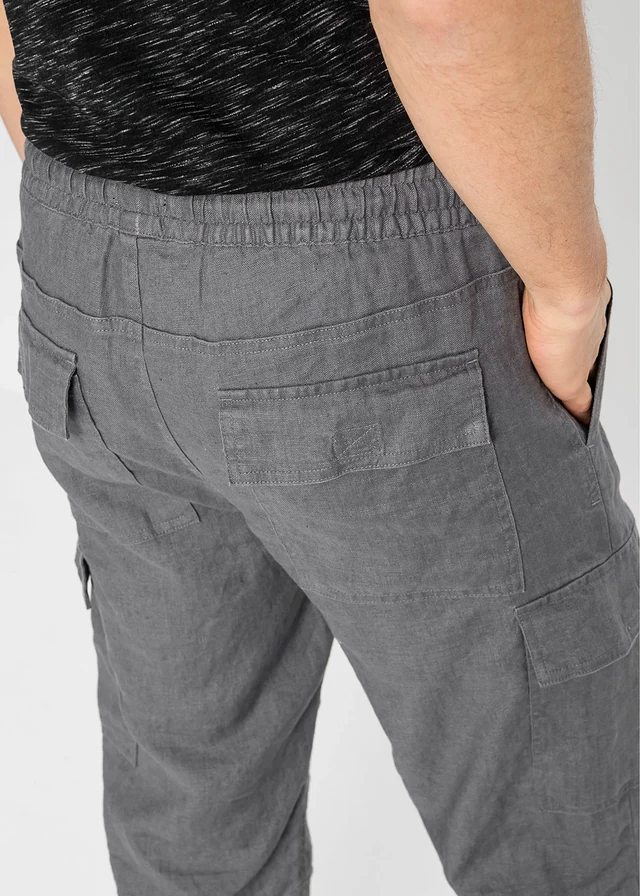 Cargo instapbermuda met linnen • rookgrijs • product-page.page-title-suffix